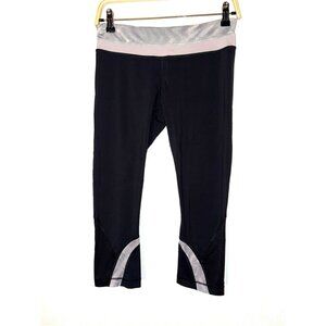 Lululemon Run: Inspire Crop II Black & Gray Leggings Size 8
